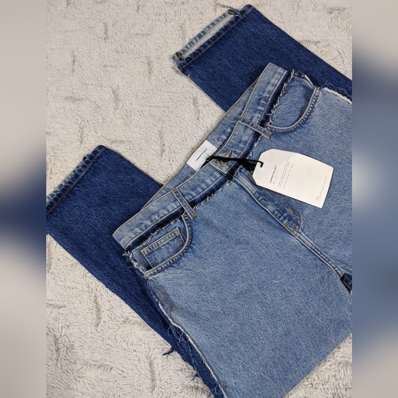 Current/Elliott The High Waist Two-tone Somera Crop Jean Sz 31 - Picture 7 of 16